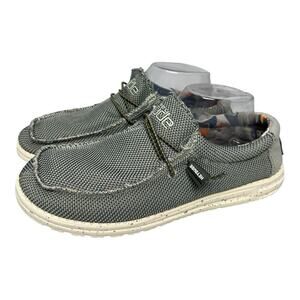Hey Dude Mens Wally Sox Asphalt Gray Casual Walking Athletic Shoes US 8